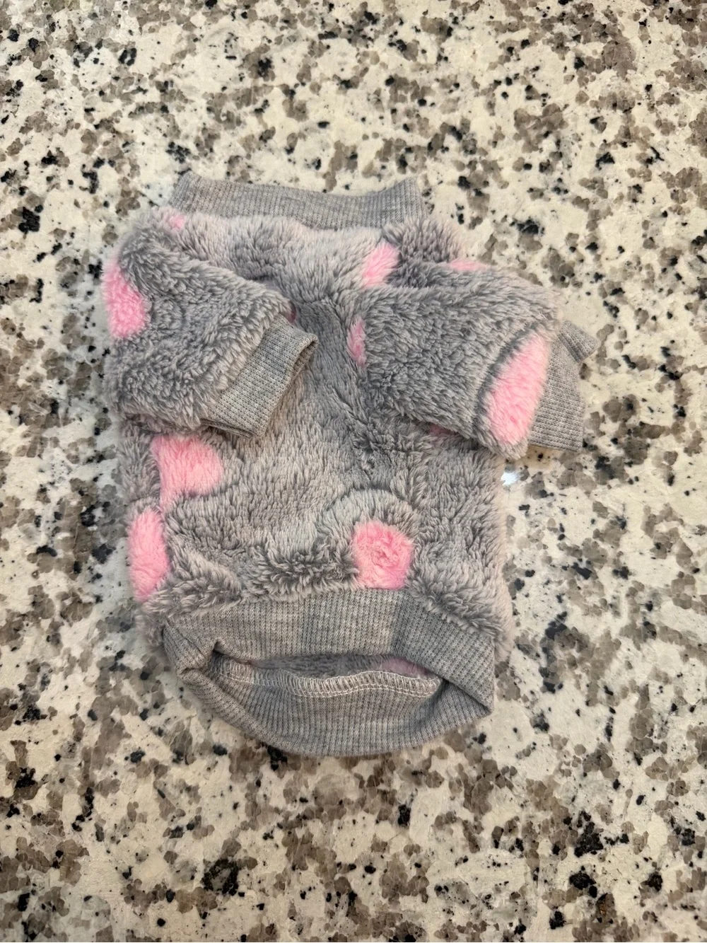 Plush Pet Sweaters with Heart Print. XXS